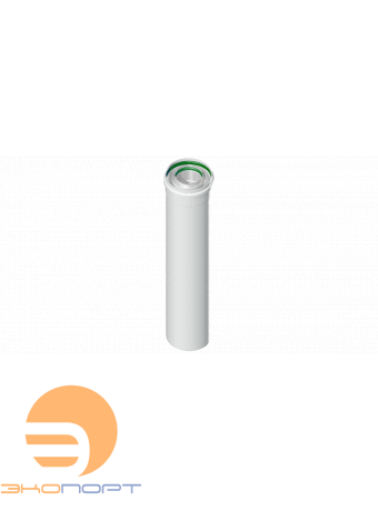 Удлинитель коаксиальный алюм.окраш.белым DN60/100, 0,5м (папа/мама)