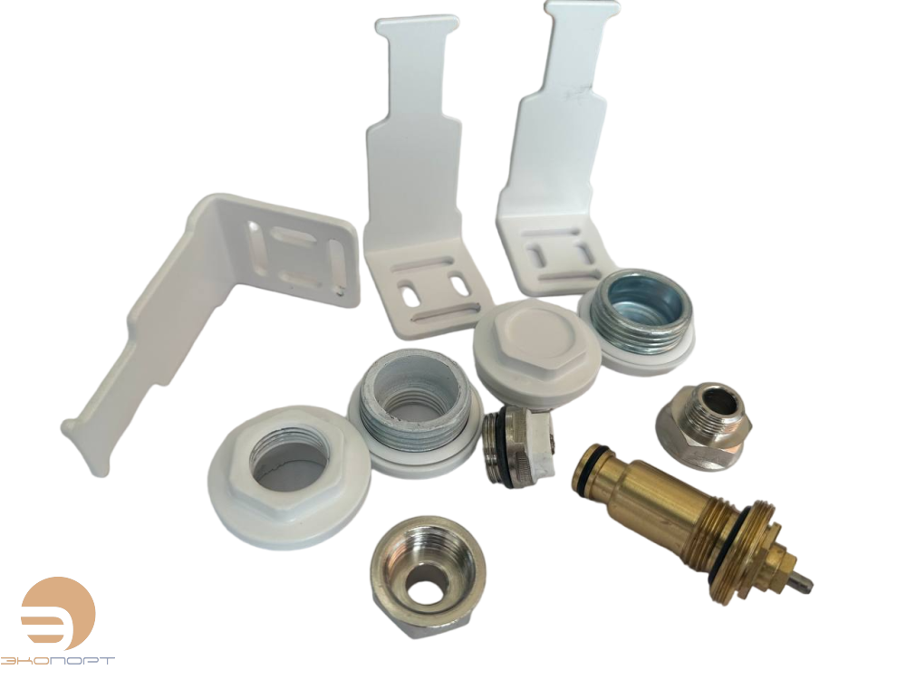 Комплект нижнего подключения Silver RAL 9016 матовый