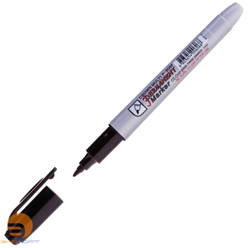 Маркер перманентный черный, пулевидный, 1мм Crown "Multi Marker Super Slim"