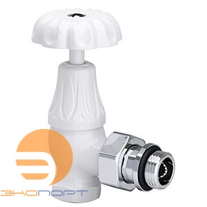 Вентиль угловой 1/2", для радиатора "ретро", цвет белый SR Rubinetterie