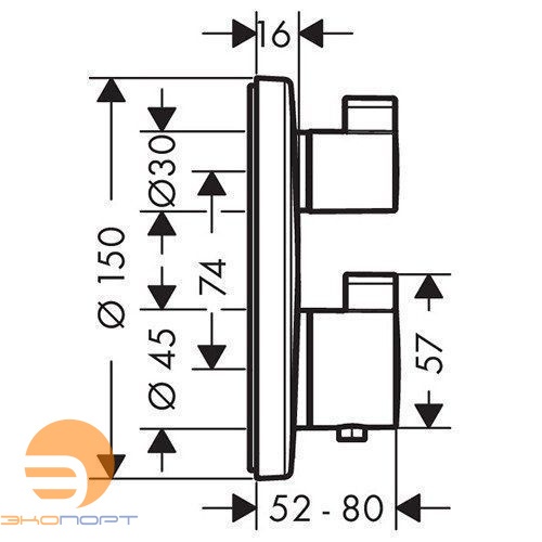 Термостат Ecostat S, HANSGROHE