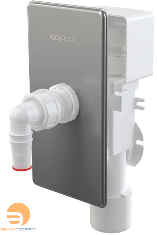 Сифон для стиральной машины, под штукатурку Хром Dn 40/50 ALCA PLAST