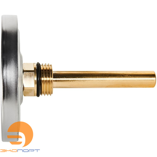 Термометр биметаллический осевой с погружной гильзой. Корпус Dn 80 мм, гильза 75 мм 1/2 , 0...120°С