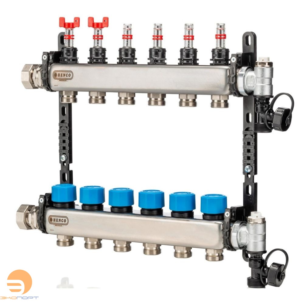 Коллектор из нержавеющей стали с расходомерами (10 выходов), HENCO