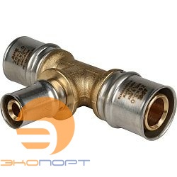 Тройник 26х16х26 латунь пресс Stout