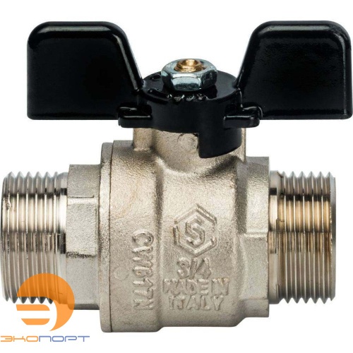 Кран шаровой полнопроходной  НН 3/4" (бабочка) STOUT (ГОСТ)