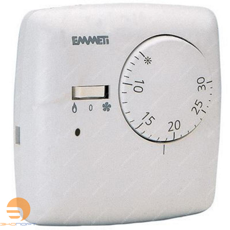 Термостат комнатный 3-х контактный 10 А, 250 В (+5..+30*С) Emmeti