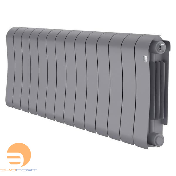 Радиатор биметаллический Infinity Silver Satin 300/87 14 секции (серый) Royal Thermo