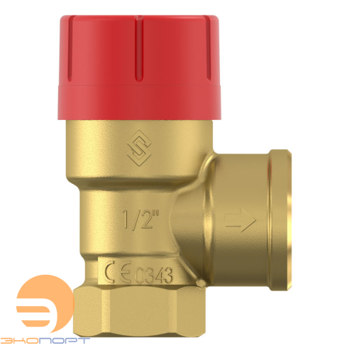 Клапан предохранительный Prescor 1/2" х 1/2" (ВР) P=4,0 бар, Тмах.=120оС