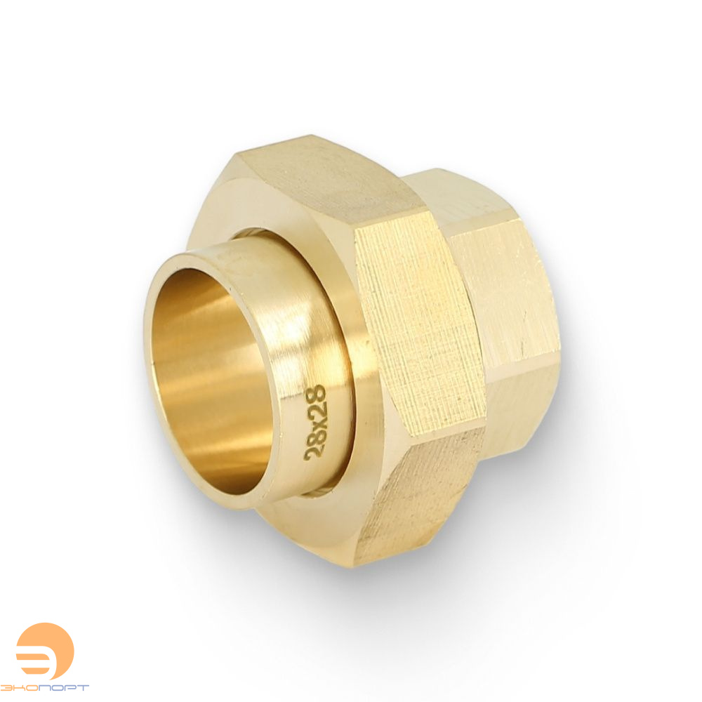 Сгон (американка) пайка-пайка 28 х 28 с плоской прокладкой Jintian