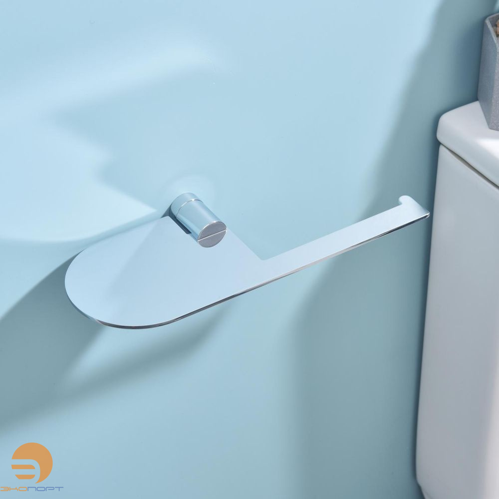 Бумагодержатель с полочкой для телефона (круг), Хром, RAGLO