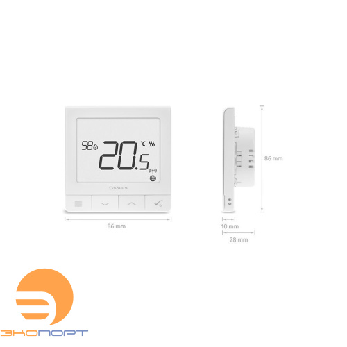 Терморегулятор проводной, датчик влаж., встраиваемый SQ610 SALUS Терморегулятор проводной, датчик влаж., встраиваемый SQ610 SALUS