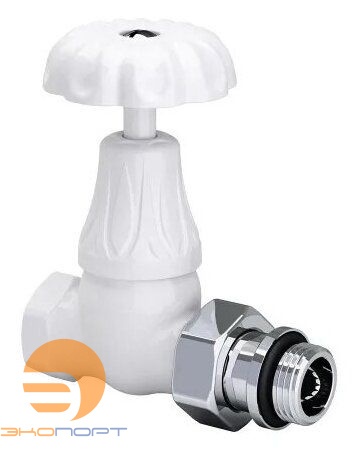 Вентиль прямой 1/2", для радиатора "ретро", цвет белый SR Rubinetterie