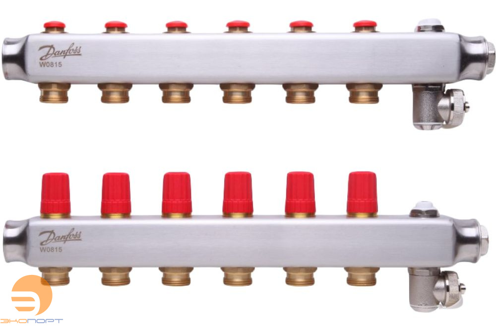 Коллекторы SSM-6 без расходомеров, для 6 контуров, нержавейка