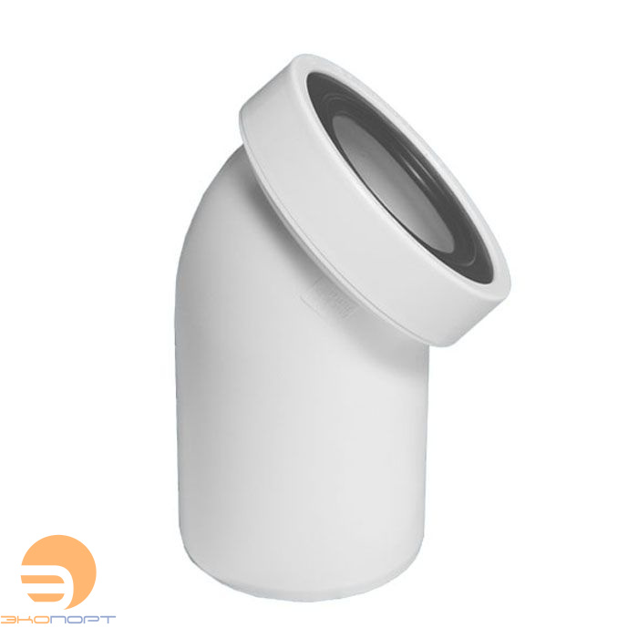 Труба фановая под углом 45гр, L210мм, вход 90-110мм, выход вн. 4"/110мм McAlpine