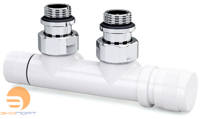 Узел нижнего подключения угловой 1/2"х3/4"Е Белый (правый) с ручной регулировкой SR Rubinetterie