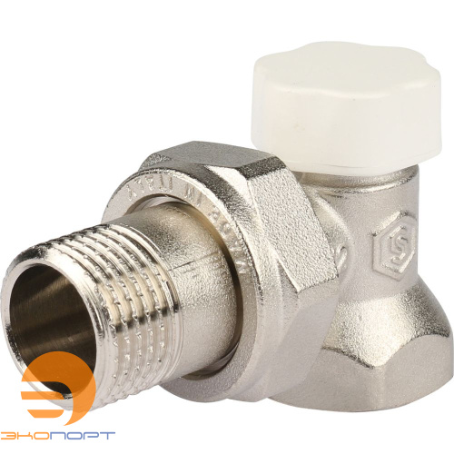 Клапан запорно-балансировочный, угловой 1/2 STOUT