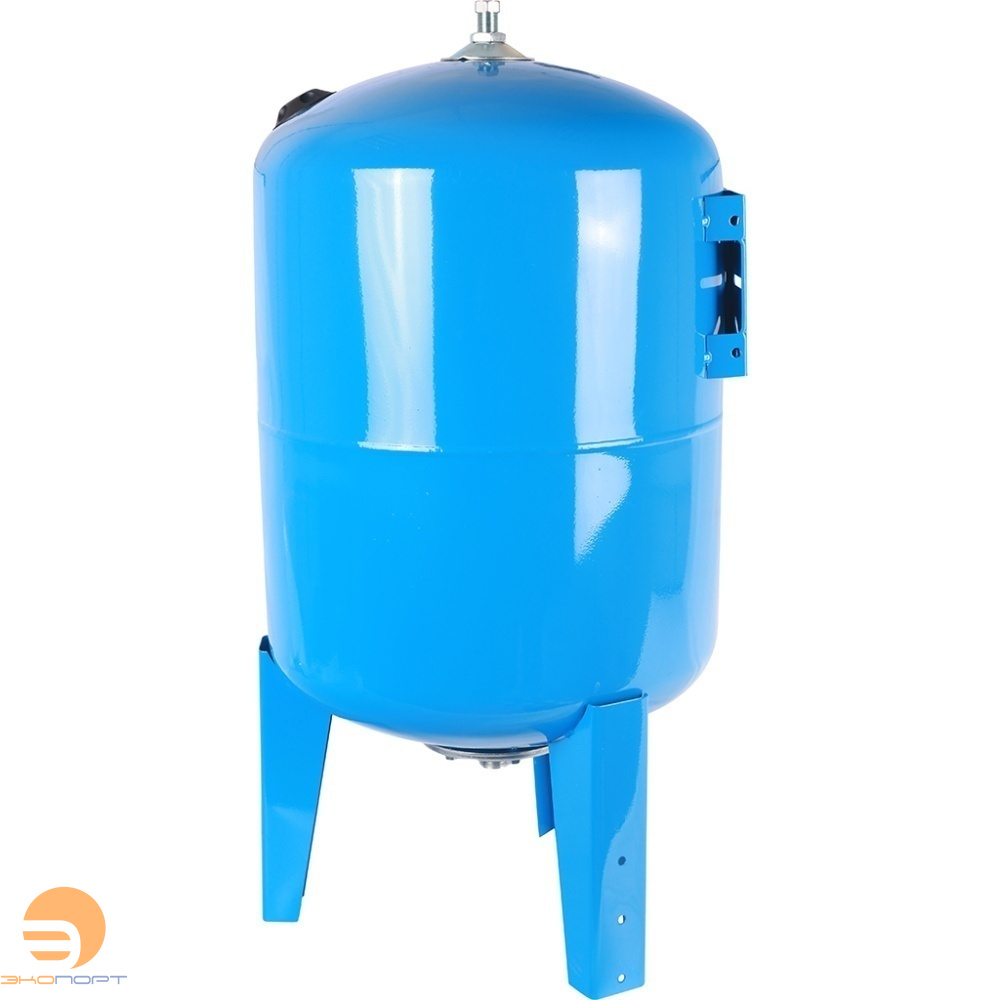 Бак мембранный для водоснабжения 100 л STOUT вертикальный с опорными стойками со сменной мембраной (синий) G1"