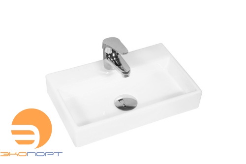 Раковина подвесная прямоугольная PERL (380*240*70), без перелива, белый глянец, MILLEAU 