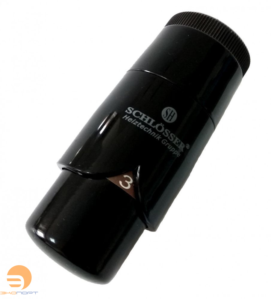 Термостатическая головка BRILLANT DZ клемма черный RAL 9005 Schlosser