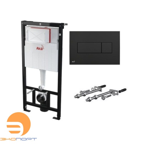 Набор инсталляции для унитаза 4 в 1 с кнопкой M578 черный-мат Alcaplast