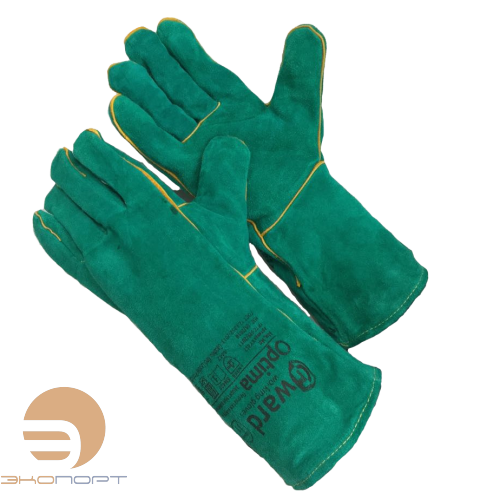 Краги из спилка зеленого цвета Optima