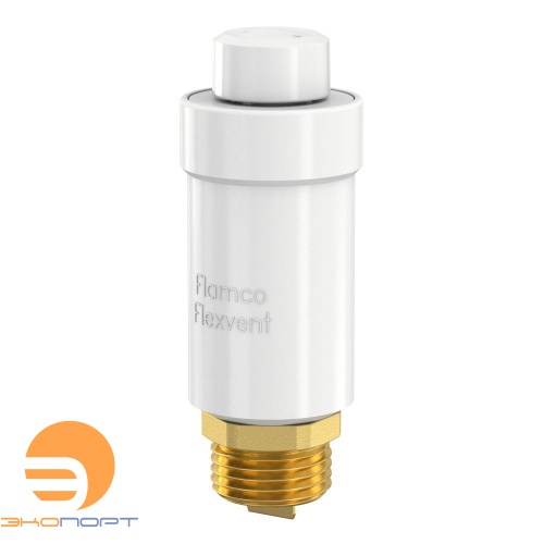 Воздухоотводчик поплавковый Flexvent 1/2" (белый, внешняя резьба, латунь) Тм=120, Рм=10