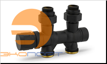 Узел нижнего подключения 1/2"х3/4"EK, универсальный, черный Varmega