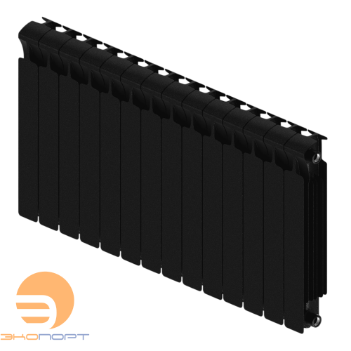 Радиатор биметал. Monolit 500/100 14 секции G3/4" боковое подкл. Антрацит Rifar
