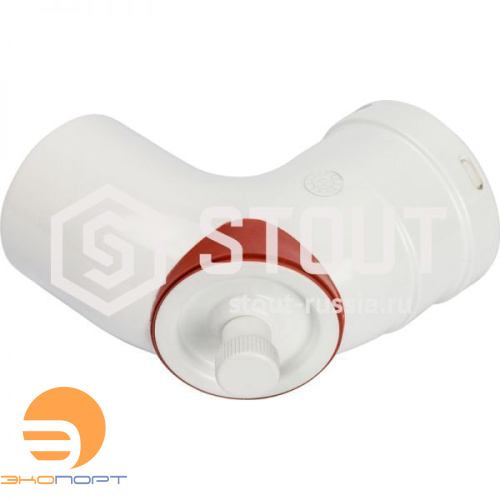 Элемент дымохода отвод 90° DN80 с инспекционным патрубком STOUT