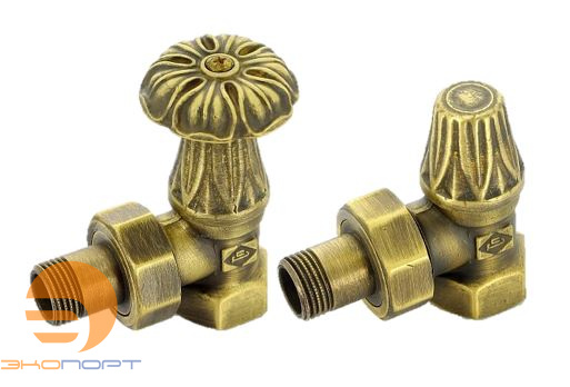 Комплект вентилей Artistic 3/4'F угловой (V67320MA+V67420MA), бронза Carlo Poletti