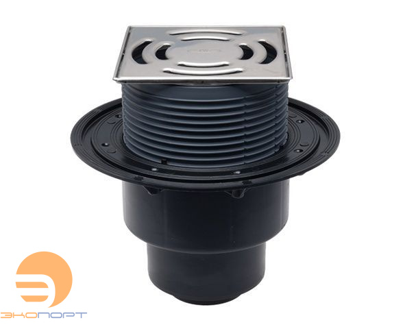 Трап сливной 105 × 105/50 мм вертикальный, черный ALCA PLAST