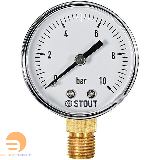 Манометр радиальный. Корпус Dn 50 мм 1/4 , 0...10 бар, кл.2.5 STOUT