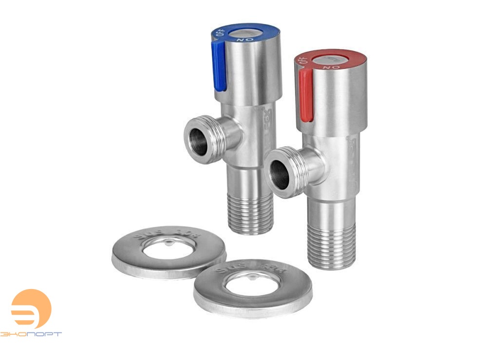 Комплект вентилей 1/2х1/2 для сантехники красный/синий Valfex