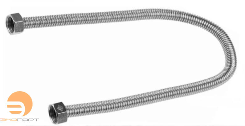 Подводка гибкая, ВОДА, сильфонного типа 1/2" г-г, 150 см (Турбо-Тех)