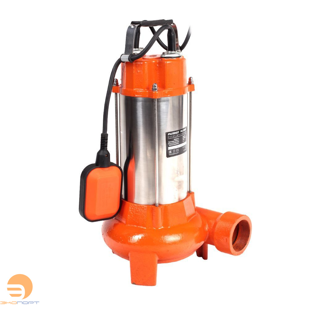 Насос дренажный FQ1200N, д/грязной воды, корпус - чугун, нож 1200 Вт, 18000 л/ч PATRIOT