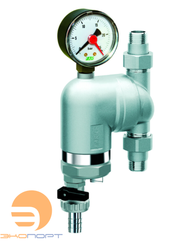 Фильтр сетчатый поворотное соединение 1/2" НР 300мкм c магн.встав., с манометром,FAR Фильтр сетчатый поворотное соединение 1/2" НР 300мкм c магн.встав., с манометром,FAR