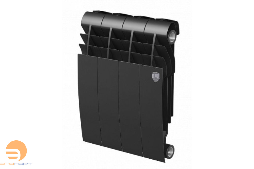Радиатор биметаллический BiLiner Noir Sable 350/87  4 секции (черный) Royal Thermo