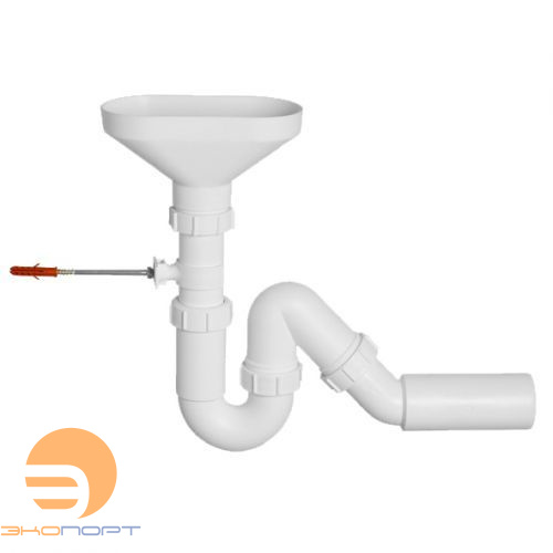 Сифон трубный P/S-образный (1 1/2"х40мм) д/разрыва поток (воронка, отвод, крепеж) DN40/50мм McAlpine