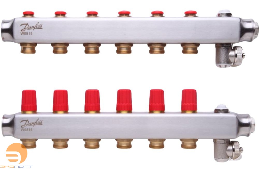 Коллекторы SSM-6 без расходомеров, для 6 контуров, нержавейка