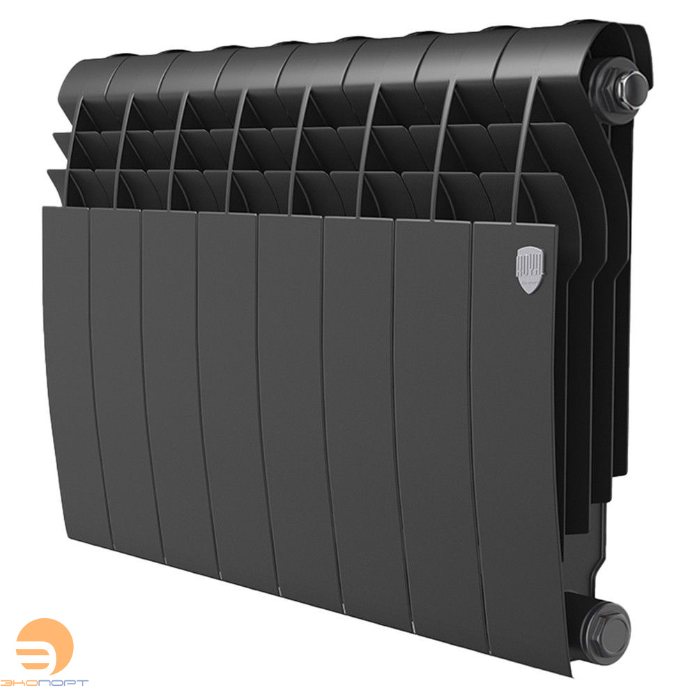 Радиатор биметаллический BiLiner Noir Sable 350/87  8 секций (черный) Royal Thermo