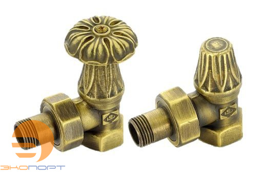 Комплект вентилей Artistic 3/4'F угловой (V67320MA+V67420MA), бронза Carlo Poletti