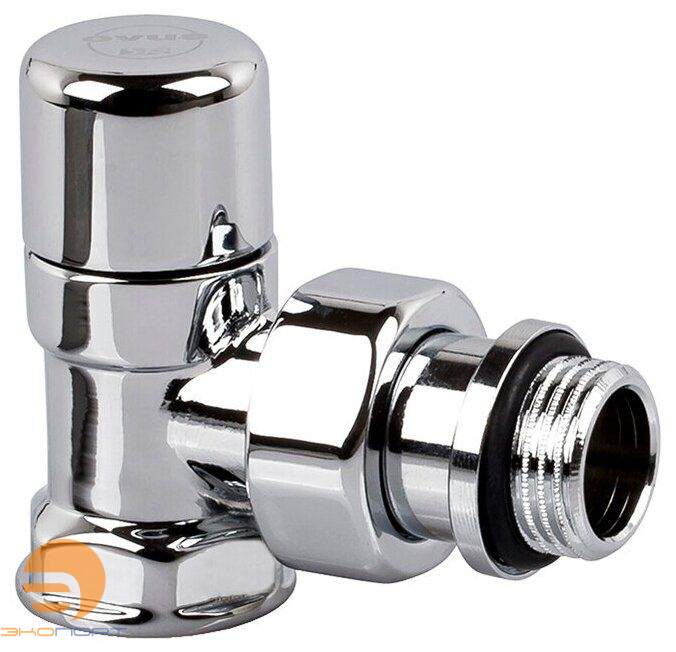 Клапан запорный угловой 1/2", серия Ovus, цвет хром SR Rubinetterie