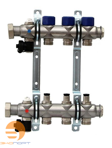 Коллектор с вент. вставками на  3 выхода 3/4" евроконус FRAENKISCHE