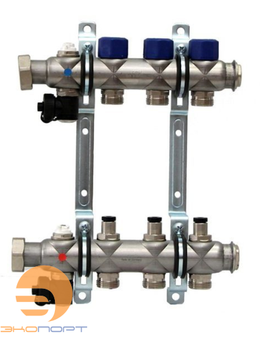 Коллектор с вент. вставками на  3 выхода 3/4" евроконус FRAENKISCHE