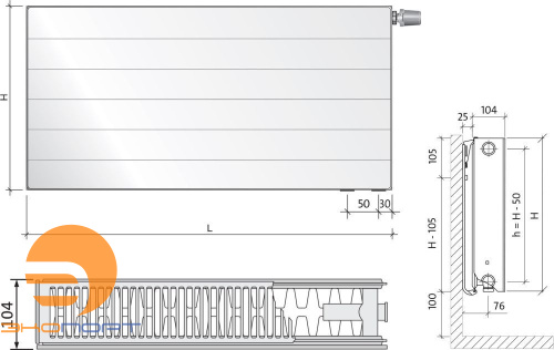 Дизайн-радиатор стальной Purmo Ramo Ventil Compact 22-300- 800 NEW