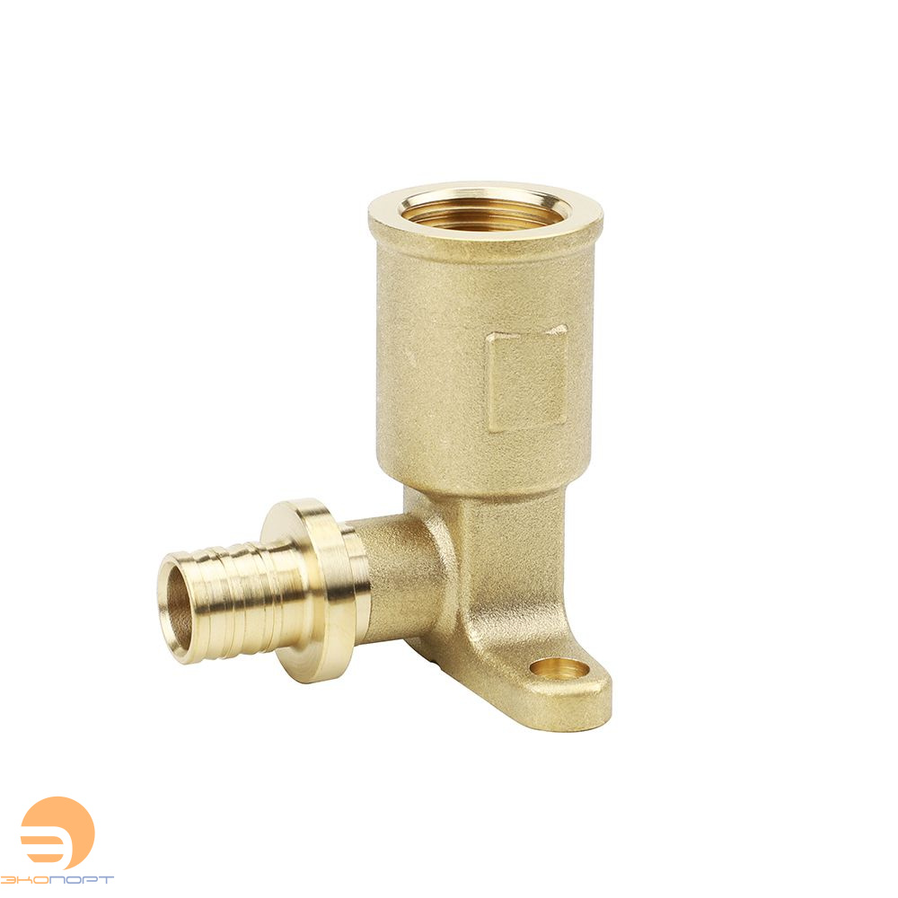 Угольник настенный с креплением 16-1/2 ВР удл. латунь Varmega