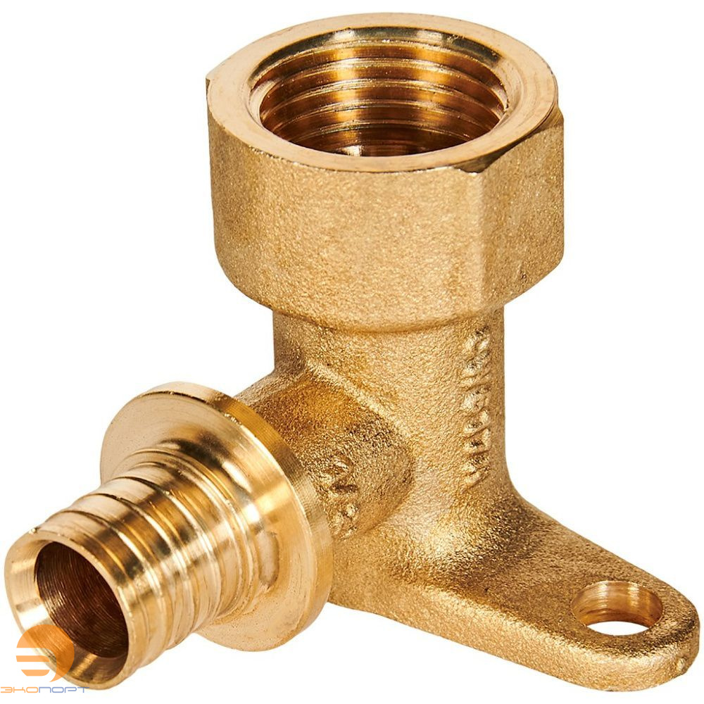 Угольник настенный с креплением 16-1/2 ВР латунь Rommer