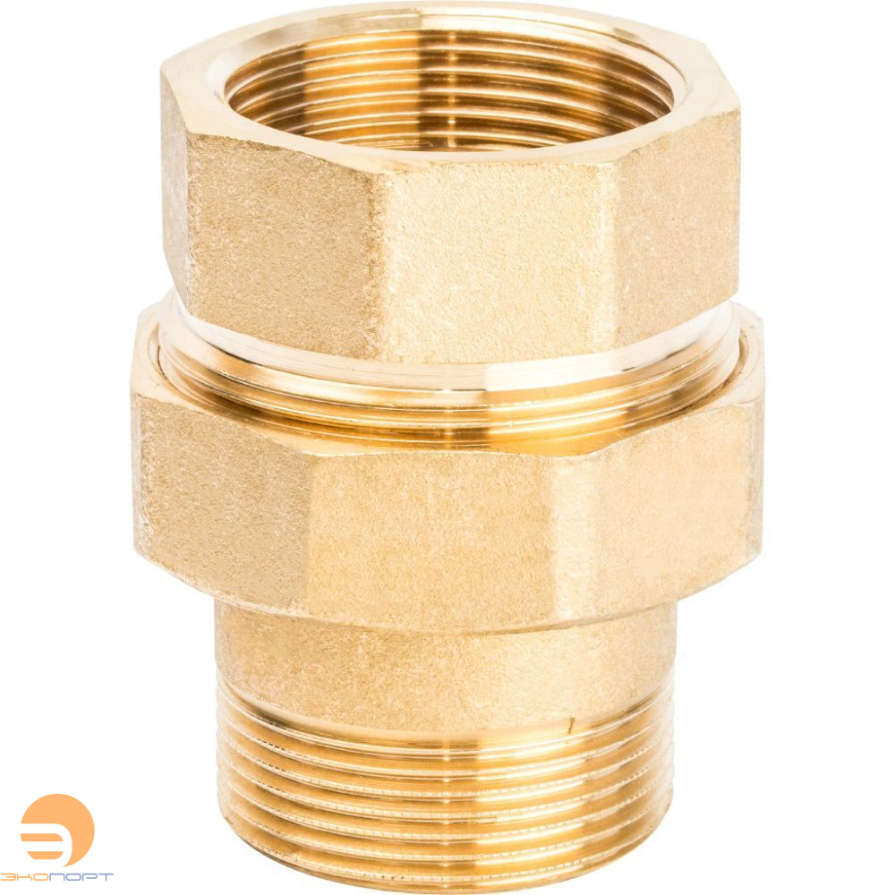 Сгон прямой (американка)  11/2" НВ латунь,  STOUT