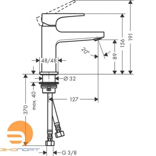 Смеситель для раковины Metropol, HANSGROHE